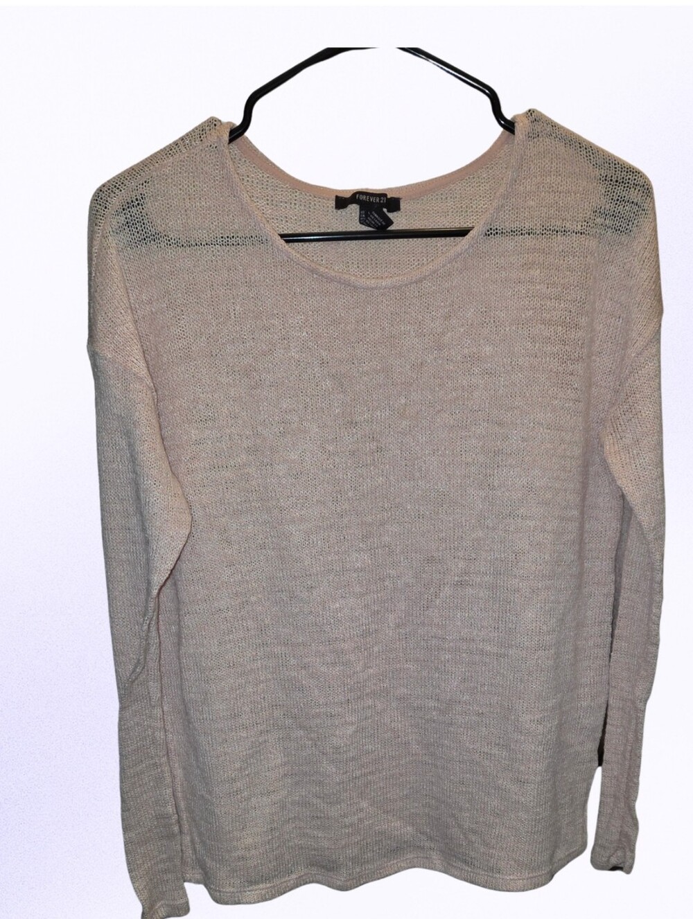 Forever 21 Light Pink Scoop Neck Knit Sweater